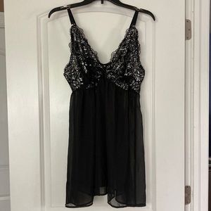 NWT Cacique Two-piece Babydoll Chemise Negligee Slip - 14/16